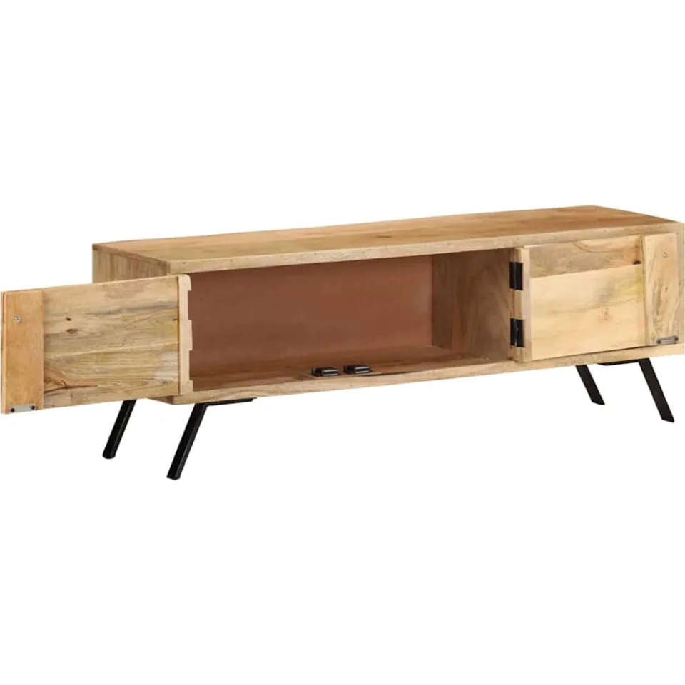 vidaXL Tv-meubel 110x30x40 cm massief mangohout beige, foto 3