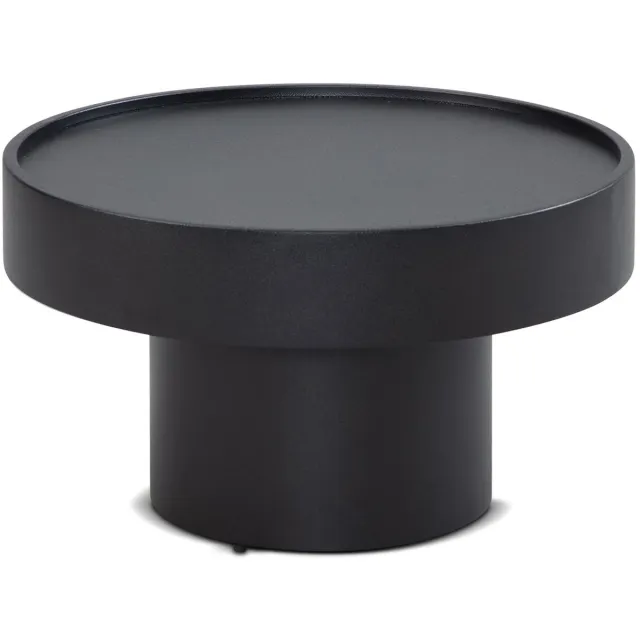 Industrieel In Huis Salontafel Rond Zwart Hout Modern - 60 cm x 60 cm x 36 cm - Tafeltje Rond Klein - Bijzettafel Rond Hout - Koffietafel - Decoratie Tafel - Decoratie Salontafel - Salon Tafel Industrieel - Ronde Poot Bruin