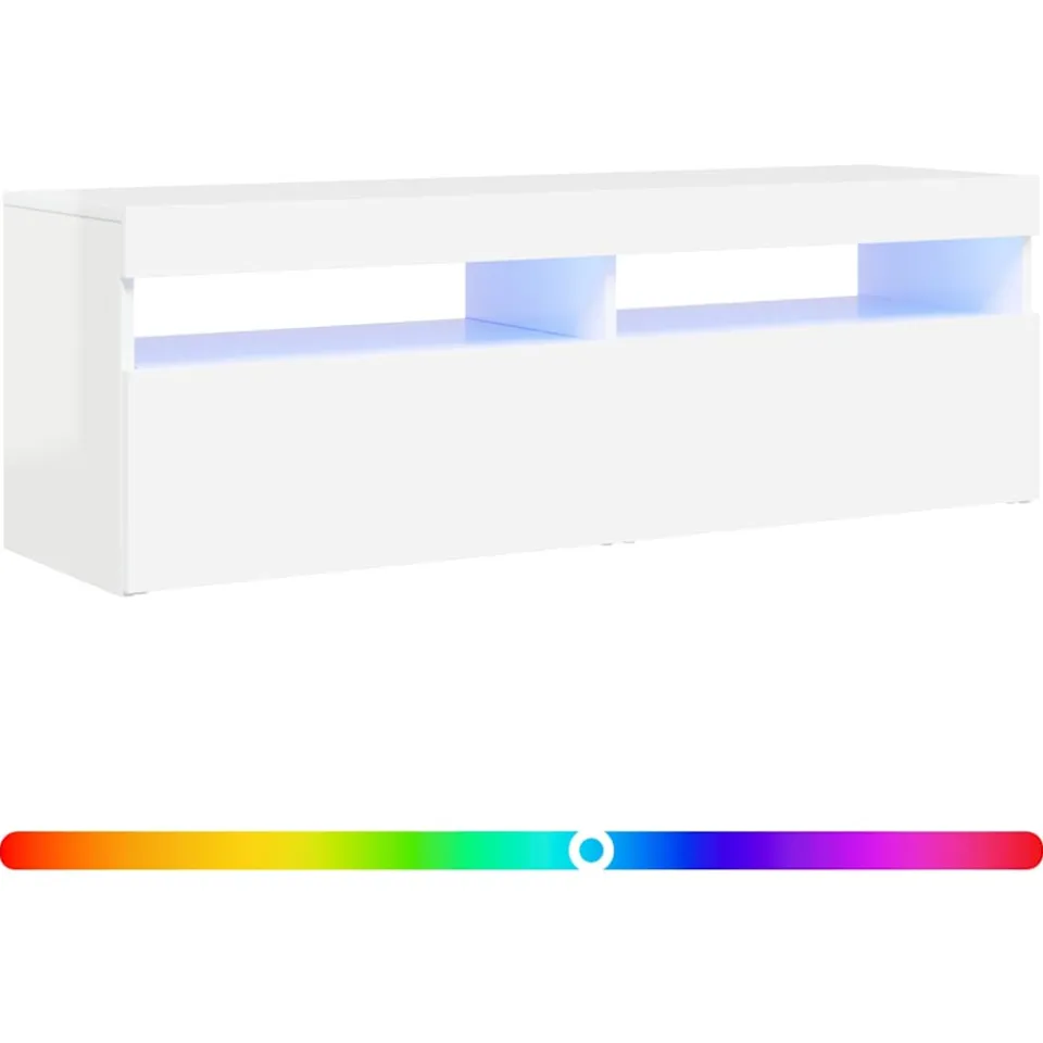 vidaXL Tv-meubel met LED-verlichting 120x35x40 cm hoogglans wit, foto 3