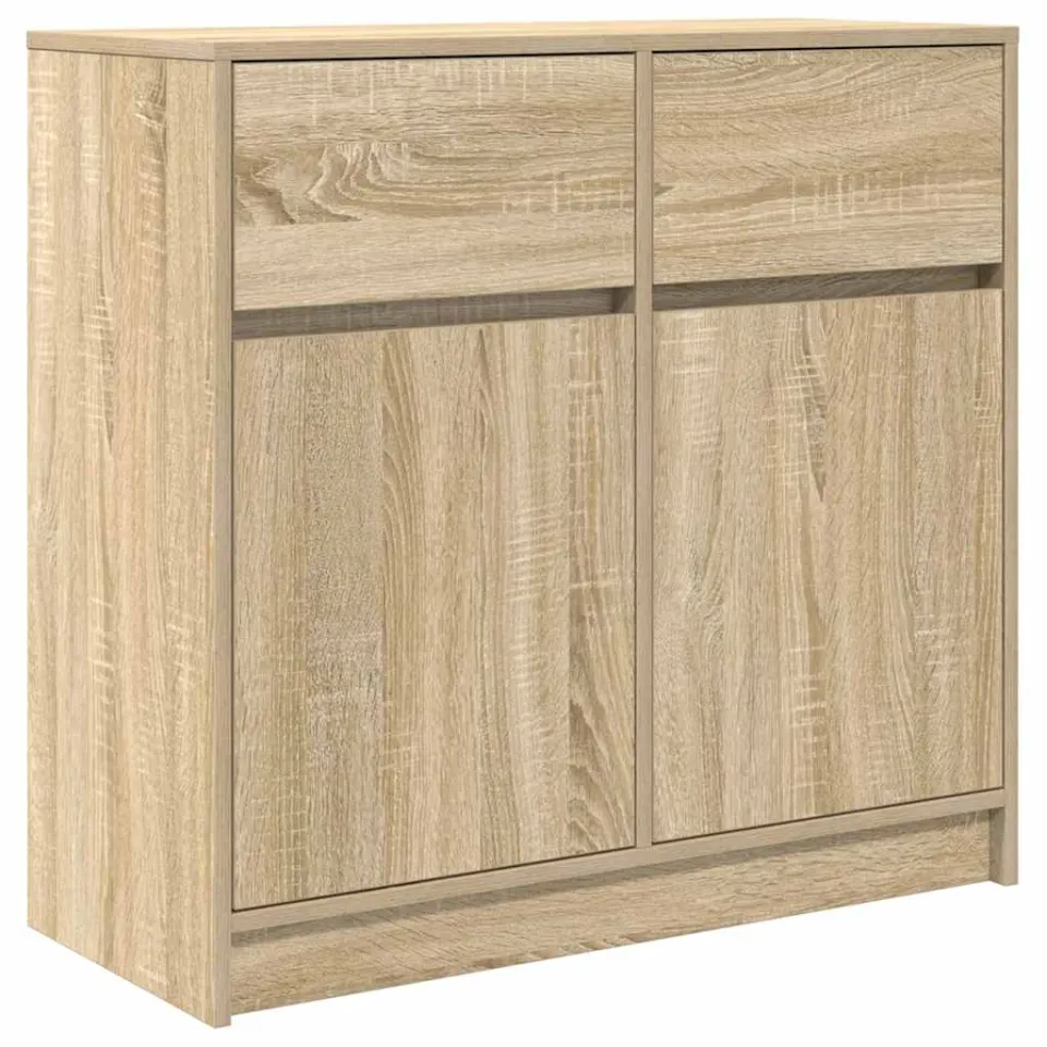 vidaXL Dressoir met lade 80x34x76 cm spaanplaat sonoma eikenkleurig