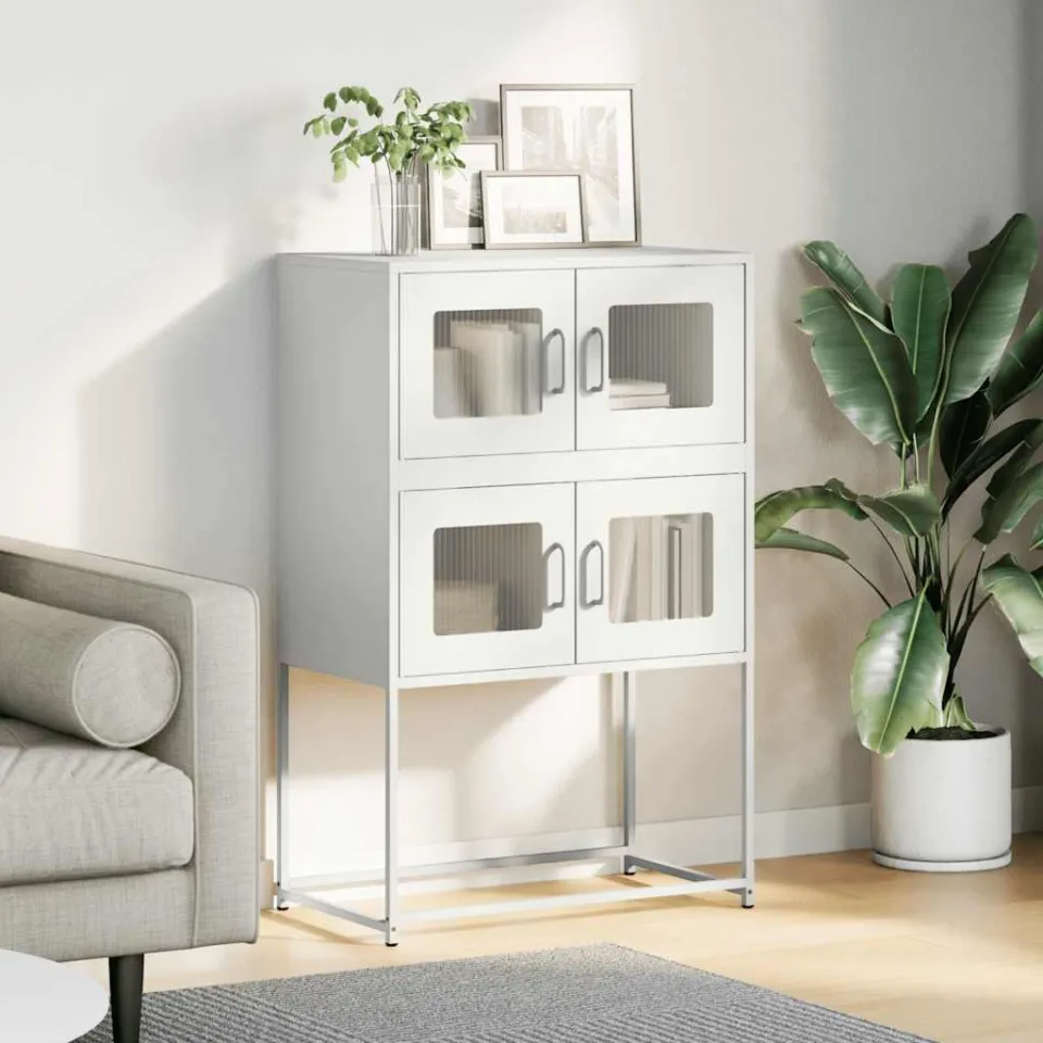 vidaXL Hoge kast 68x39x107 cm staal wit, foto 2