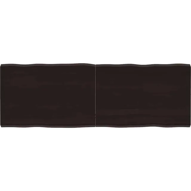 vidaXL Tafelblad natuurlijke rand 140x50x(2-4)cm eikenhout donkerbruin
