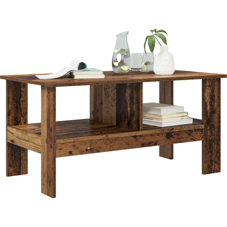 vidaXL Salontafel Oudhout 90 x 50 x 45 cm Bewerkt hout Bruin