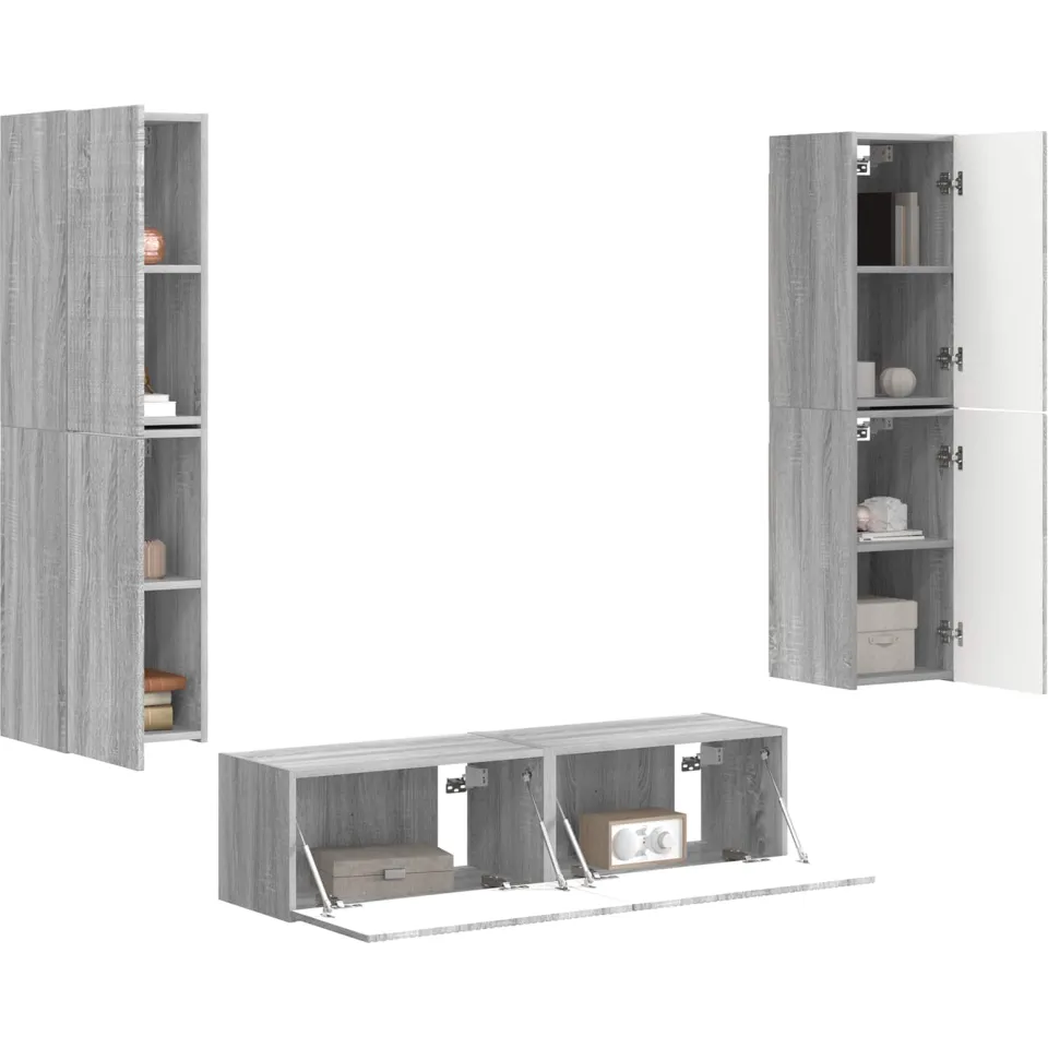 vidaXL Tv-meubelset 6 st 31 x 30 x 60 cm Grijs Sonoma