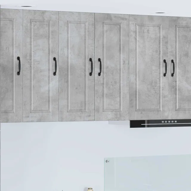 vidaXL Wandkast PORTO 2 st Betongrijs 30 x 31 x 80 cm Bewerkt hout