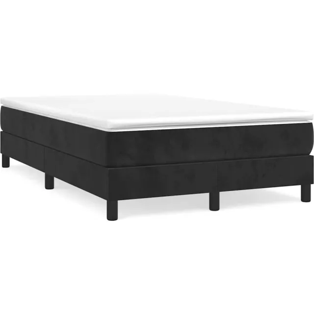 vidaXL Boxspring met matras fluweel zwart 120x190 cm