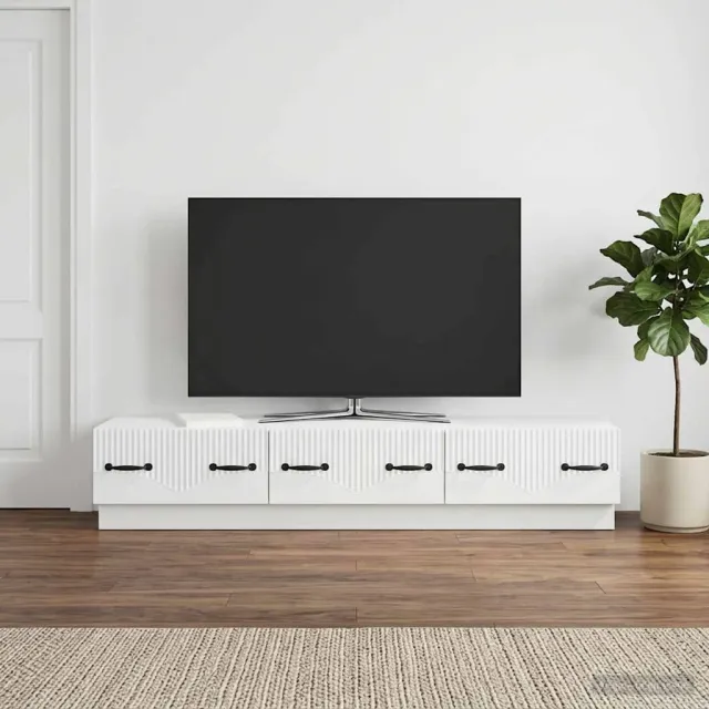 vidaXL TV-kast met lade Wit 147 x 34,5 x 27 cm Bewerkt hout, foto 2
