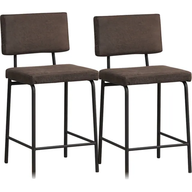 Bronx71 Industriële barkruk Espen antraciet eco-leer 64-77 cm - Barkrukken set van 2 - barstoel