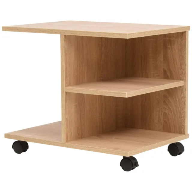 vidaXL Plankenkast verrijdbaar 50x35x42 cm eikenkleur, foto 2