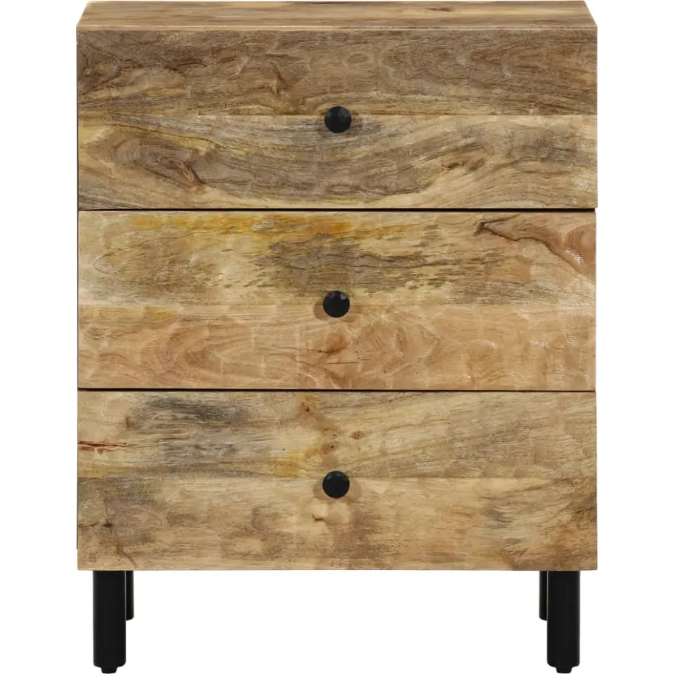 vidaXL Nachtkastje 50x33x60 cm massief mangohout bruin, foto 3