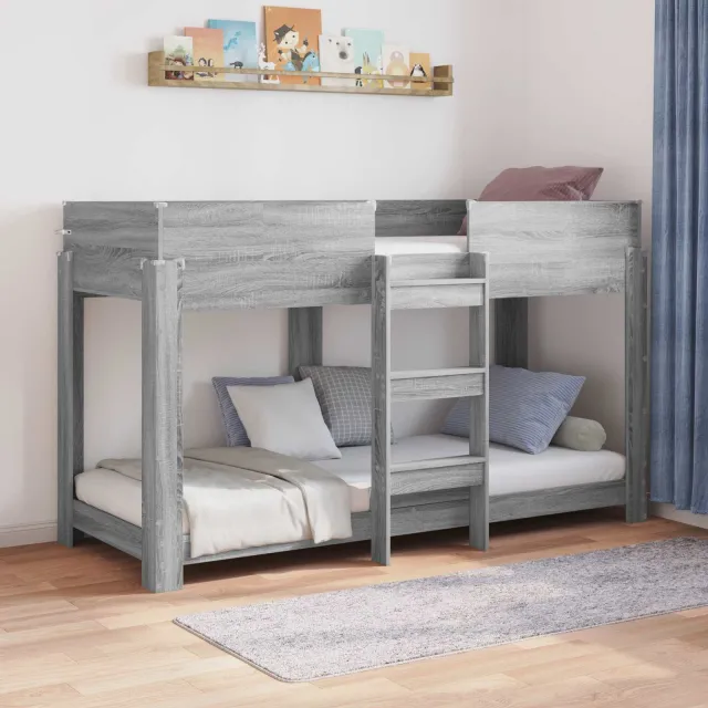vidaXL Bunk Bed voor Kinderen Grijs Sonoma 75 x 190 cm Bewerkt hout