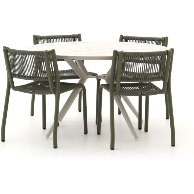 Manifesto Furniture Manifesto Misurina/Sora ø127cm dining tuinset 5-delig groen, foto 2
