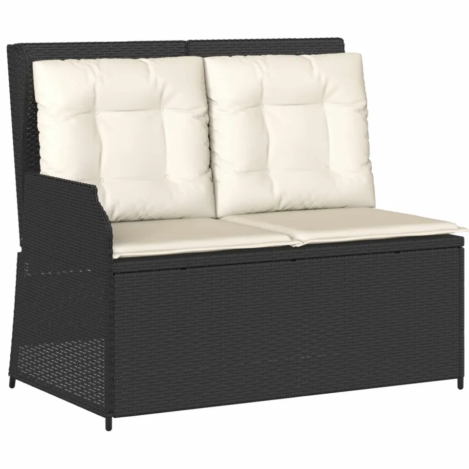 vidaXL Tuinbank Zwart poly rattan