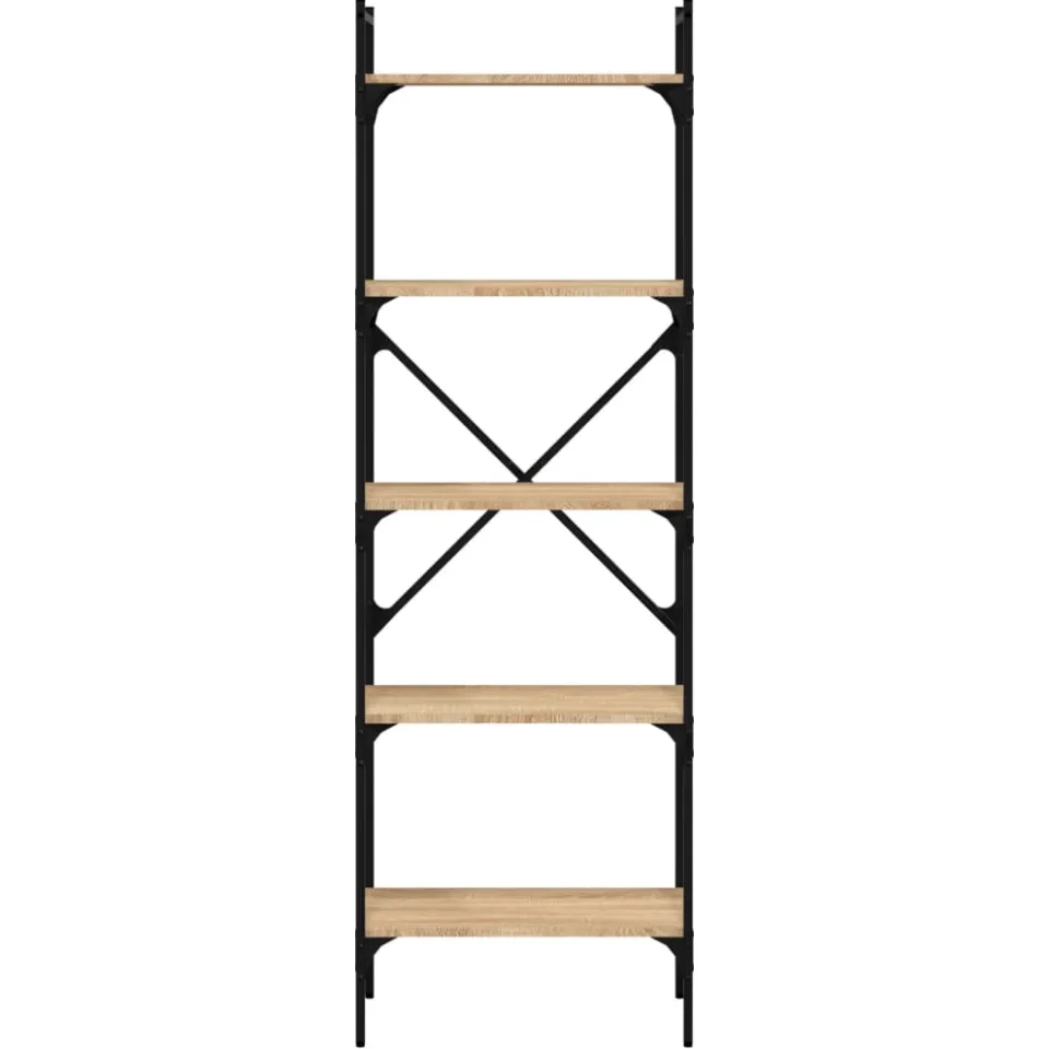 vidaXL Boekenkast 5-laags 56x31,5x174 cm bewerkt hout sonoma eiken, foto 3