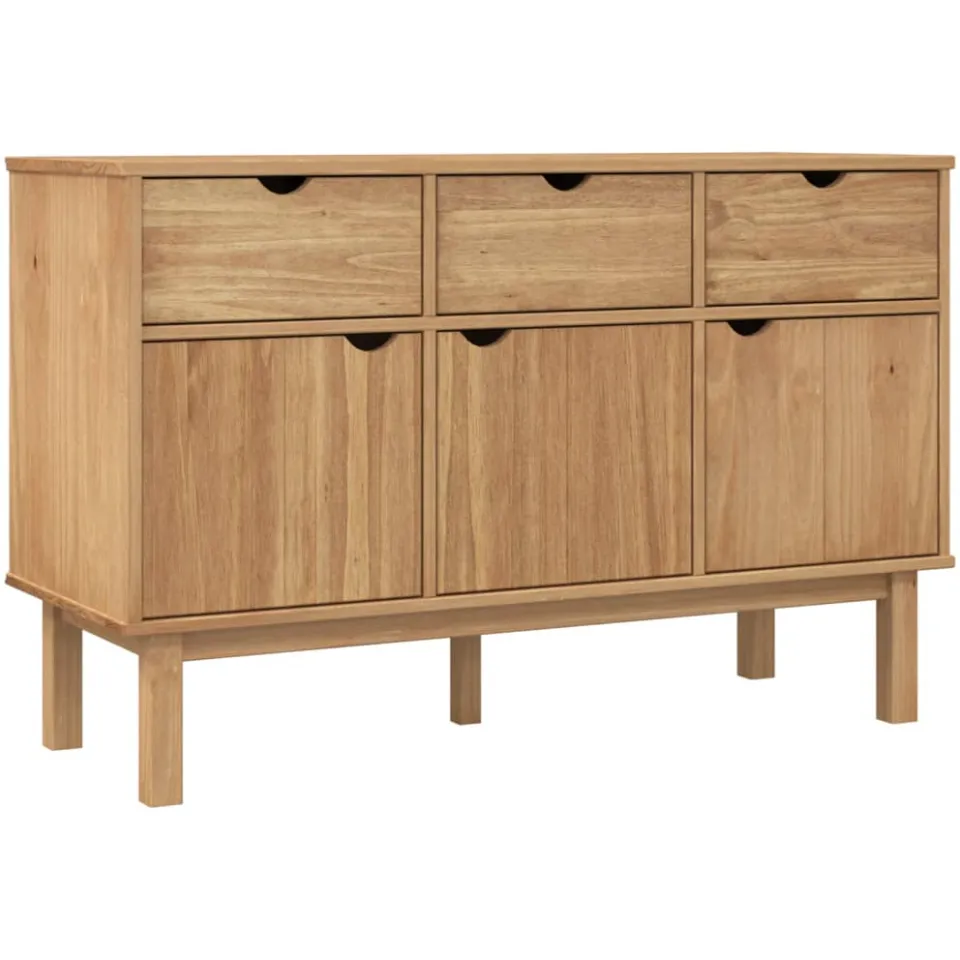 vidaXL Dressoir OTTA 114x43x73,5 cm massief grenenhout bruin, foto 3