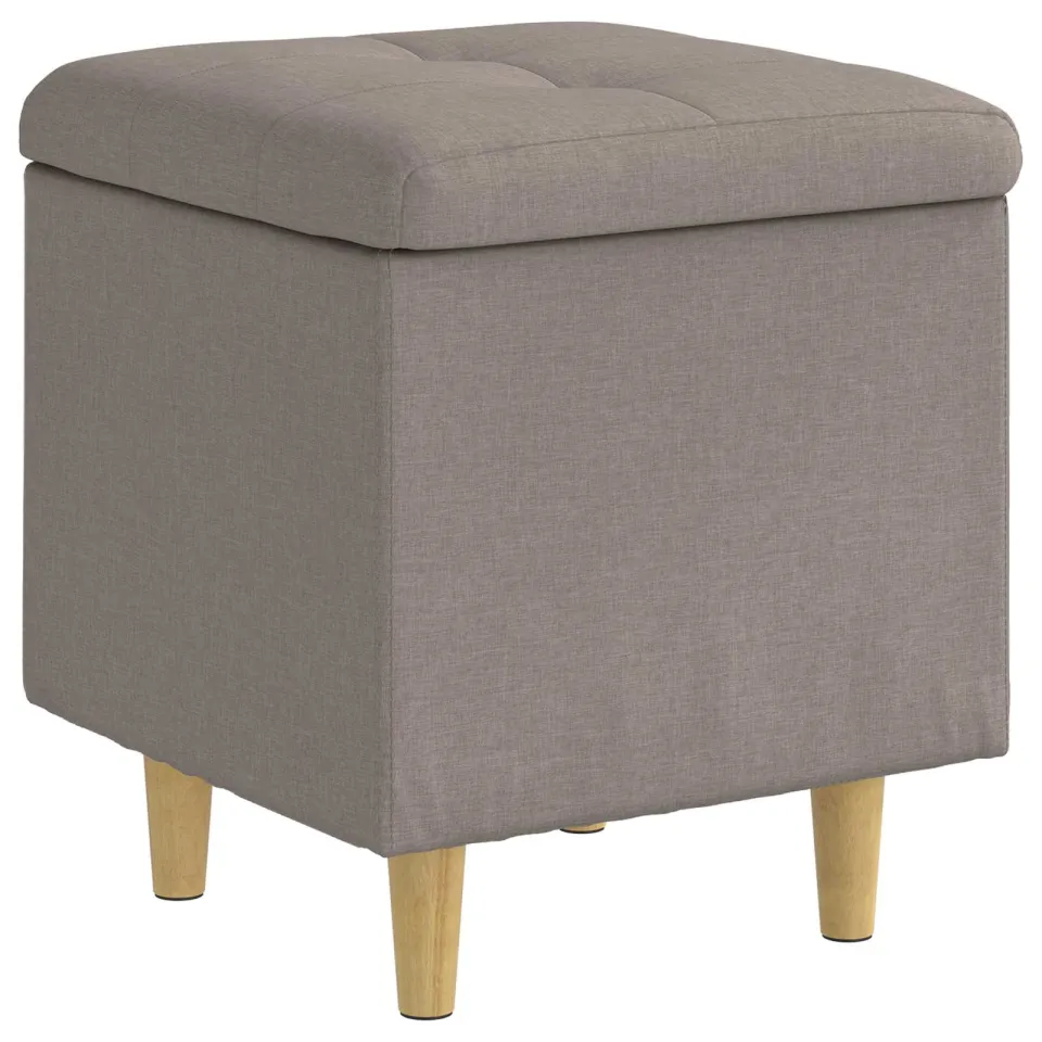 vidaXL Ottoman met Opbergruimte Taupe 40 x 40 x 45 cm Stof