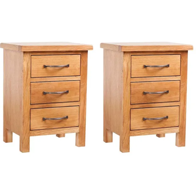 vidaXL Nachtkastjes 2 st 40x30x54 cm massief eikenhout Bruin