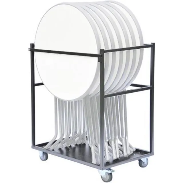 Van Vugt Event Products 7x statafel Basic - in transportkar - wit