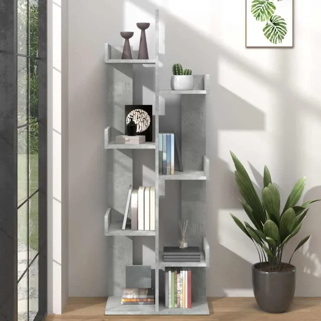 vidaXL Boekenkast 48x25,5x140 cm bewerkt hout betongrijs grijs, foto 2