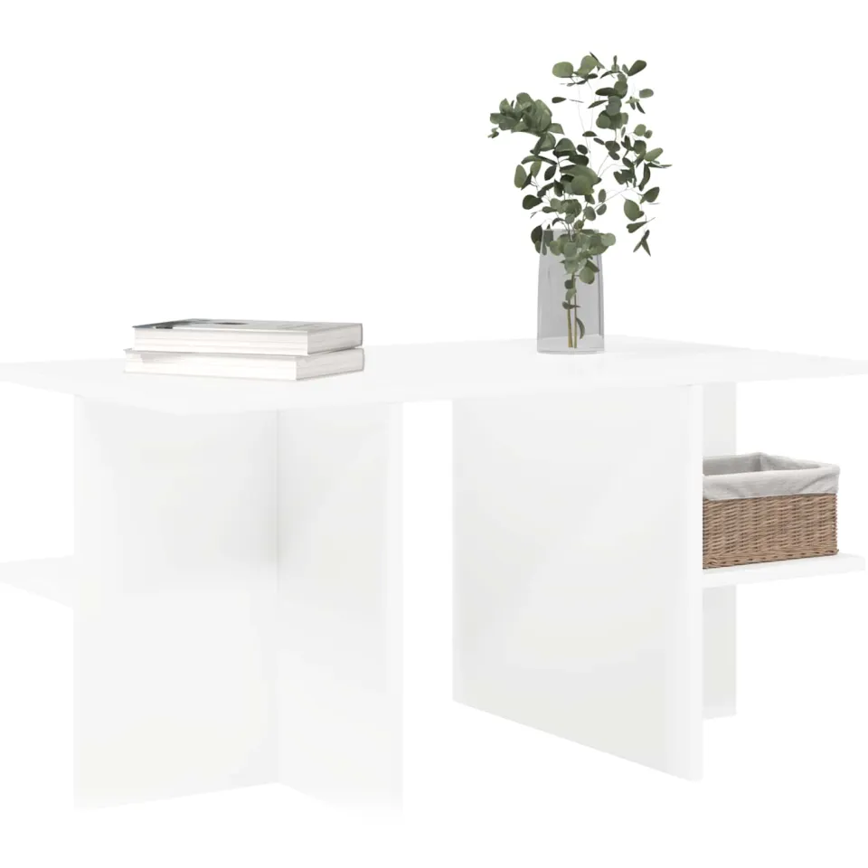 vidaXL Salontafel Wit 87 x 50 x 45 cm Geconstrueerd hout