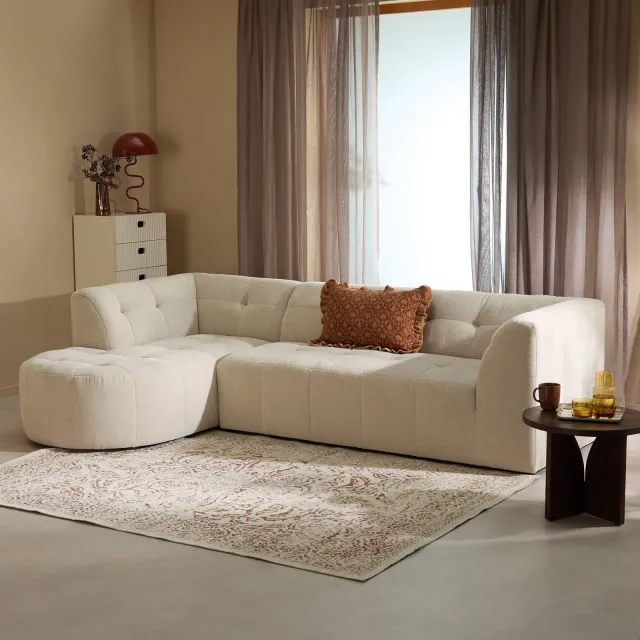 NOUS Living hoekbank Aura met ronde hoek - beige, foto 2