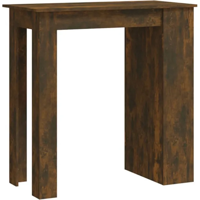 vidaXL Bartafel - met - opbergrek - 102x50x103,5 - cm - hout - gerookt - eiken gerookt eiken