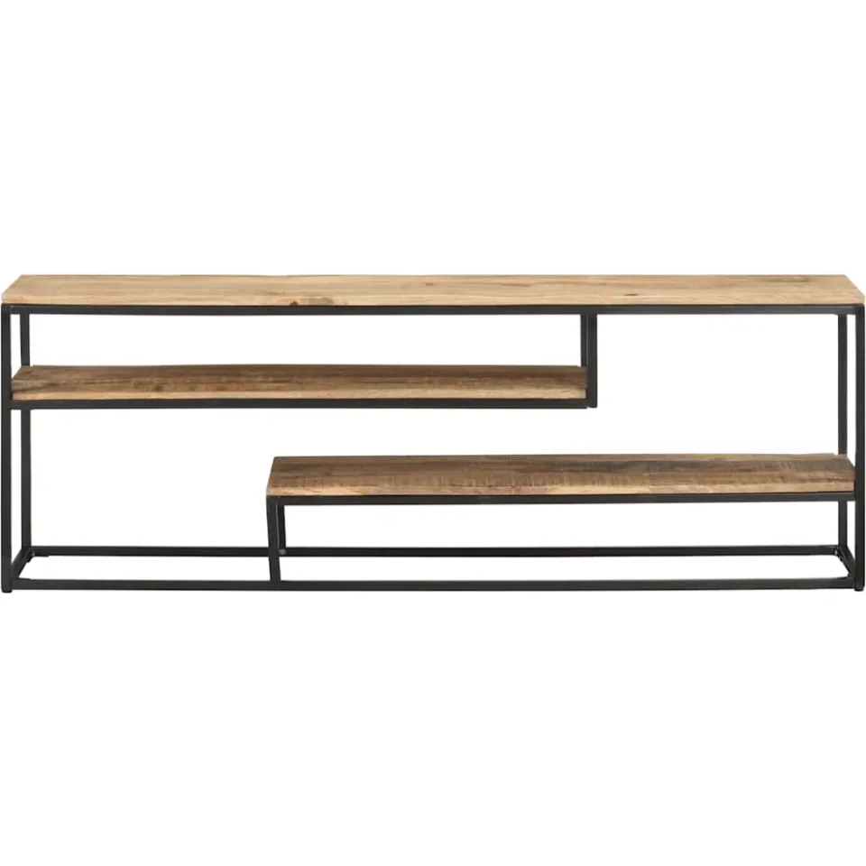 vidaXL Tv-meubel 130x30x45 cm ruw mangohout bruin, foto 2