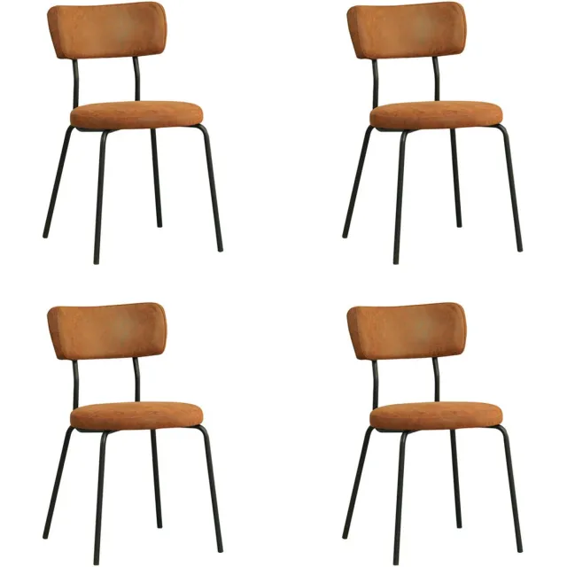 Bronx71 Industriële eetkamerstoel Lyon cognac eco-leer - Eetkamerstoelen set van 4 - stoel