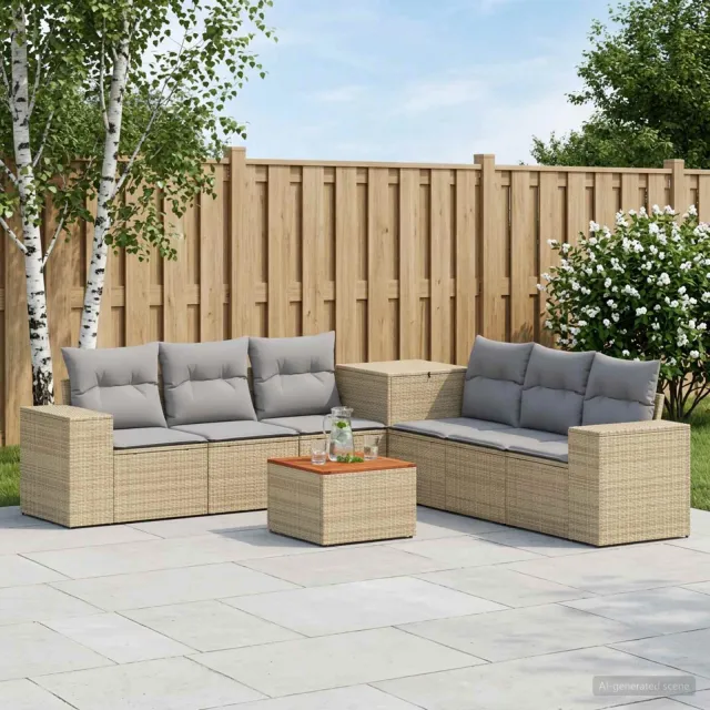 vidaXL Bankstel 8 st Beige en Licht Grijs 55 x 55 x 37 cm