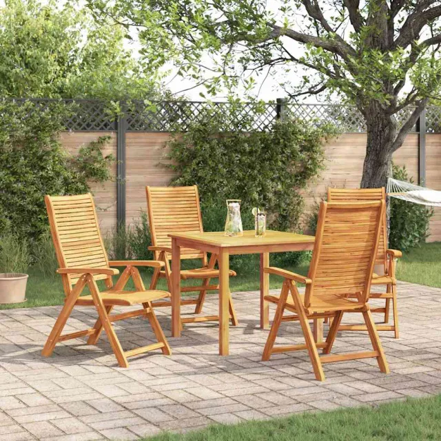 vidaXL Tuin eettafelset 5 st Bruin Massief Acaciahout, foto 2