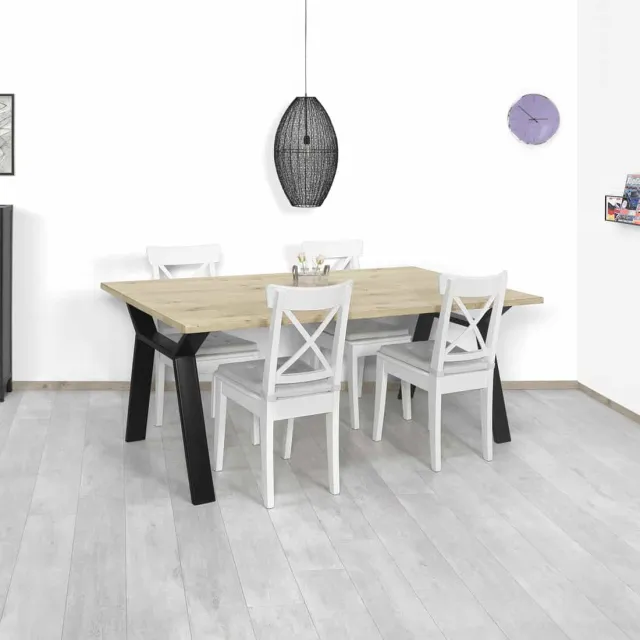 Eikenhouten tafel Wixom met industriële poten