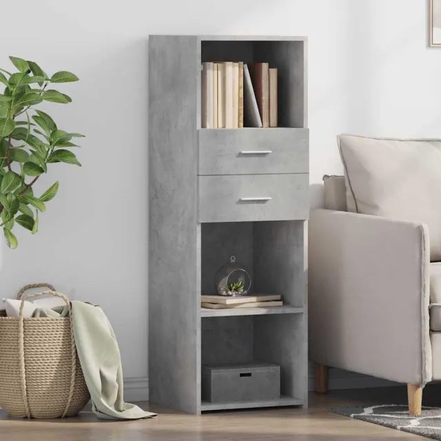 vidaXL Hoge kast 40x42,5x124 cm bewerkt hout betongrijs grijs, foto 2