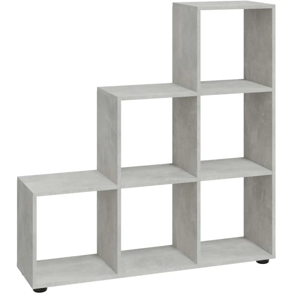 vidaXL Boekenkast trapvormig 107 cm bewerkt hout betongrijs grijs, foto 3
