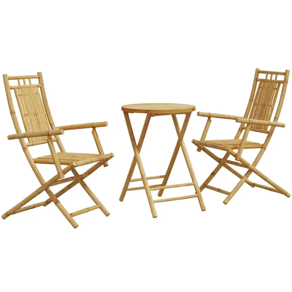vidaXL 3-delige Bistroset bamboe bruin, foto 4