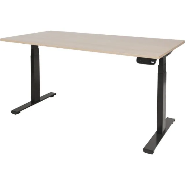 Schaffenburg Zit Sta Bureau - T-poot Elek 120x80 Eiken -zwart frame Zwart (RAL9005)/Lindberg eiken