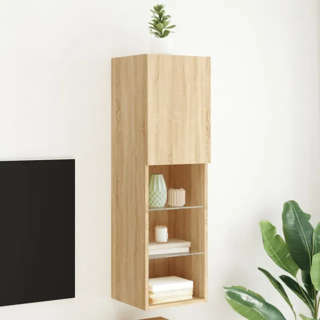 vidaXL Tv-meubel met LED-verlichting 30,5x30x102 cm sonoma eikenkleur, foto 2