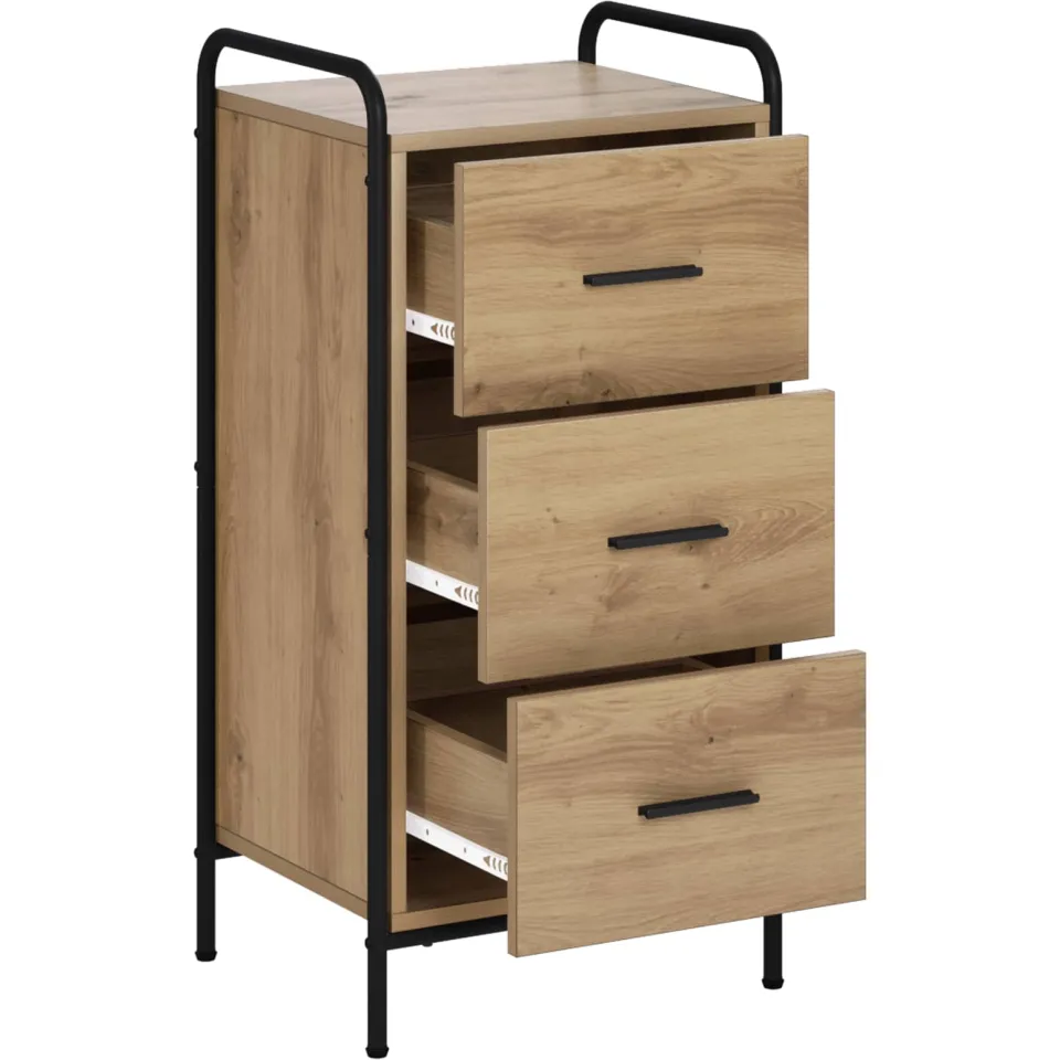 vidaXL Dressoir Artisanaal eiken 97 x 33 x 81 cm Bewerkt hout Bruin