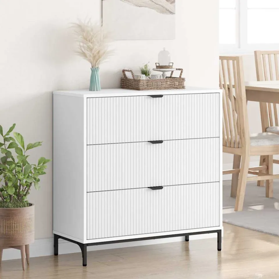 vidaXL Dressoir Wit 79,5 x 33 x 82 cm Bewerkt hout, foto 4