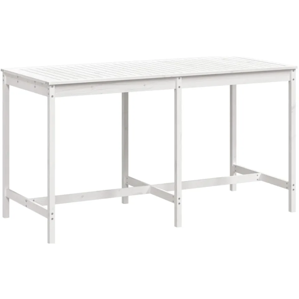 vidaXL Tuintafel 203,5x90x110 cm massief grenenhout wit