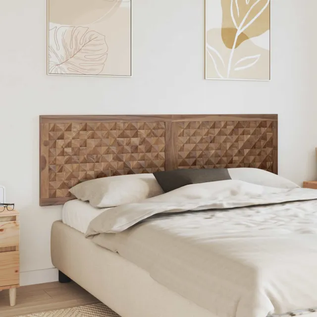 vidaXL Bed Hoofdbord Naturel Massief Teakhout Bruin