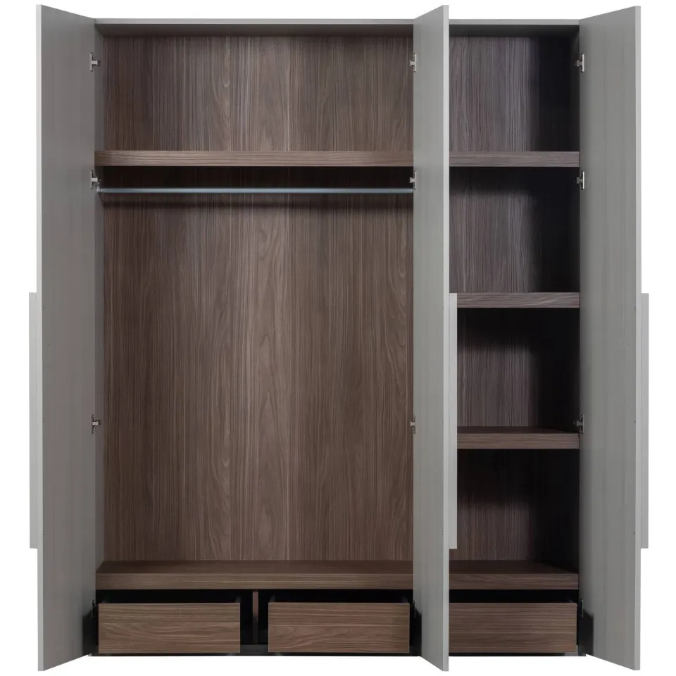 WOOOD Rens kledingkast 3-deurs pebble grey, foto 7