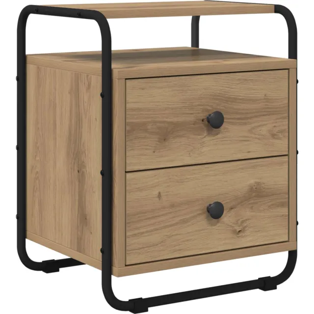 vidaXL Nachtkastje Artisanaal eiken 40 x 36,5 x 50 cm Bewerkt hout Bruin