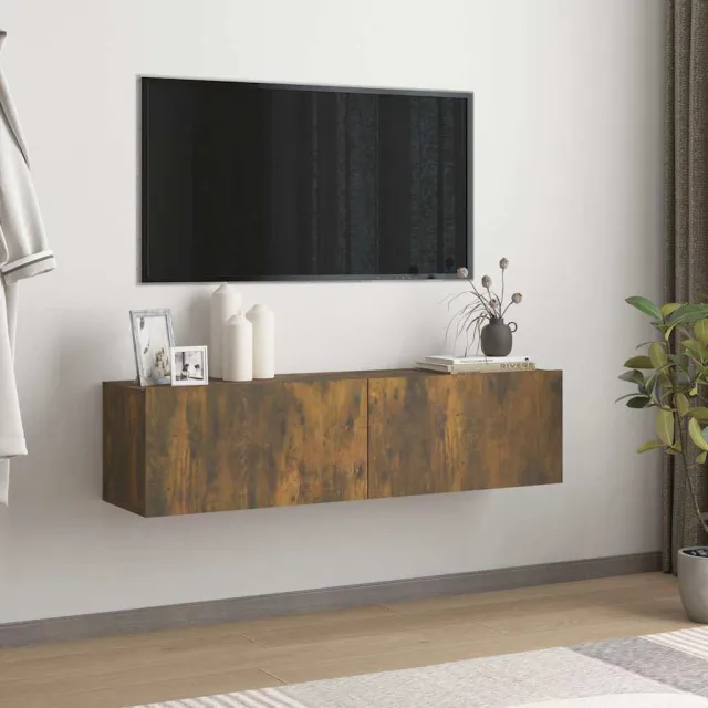 vidaXL Tv-wandmeubel 120x30x30 cm bewerkt hout gerookt eikenkleurig Bruin
