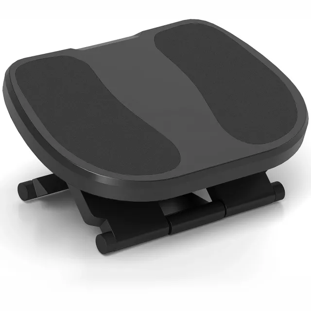 Roossentials voetensteun - Voetenbank - Bureau accessoires - Anti slip - Met verstelbare hoogte en hoek - Grijs - Voor kantoor
