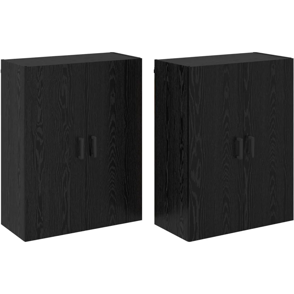 vidaXL Wandkast 2 st Zwart Eiken 69,5 x 34 x 90 cm Bewerkt hout, foto 3