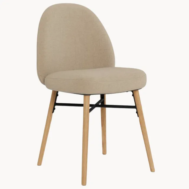 AC Design Houten eetstoelen Sophia, 2 stuks Beige