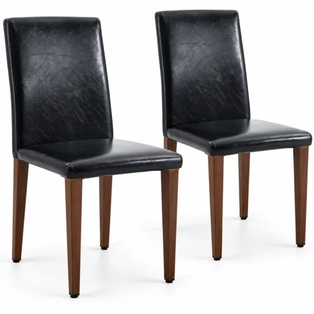 City long dragon LONG DRAGON - Eetkamerstoelen - Set van 2 - Walnootkleur+Zwart - Metalen poten en gebogen rugleuning