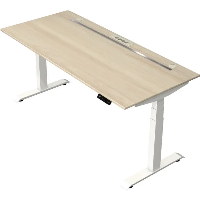 Kerkmann Zit sta bureau Move Boost 4 - 180x80cm - essenhout-wit naturel essen
