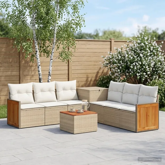 vidaXL Bankstel 8 st Beige en Crème Wit 55 x 55 x 37 cm