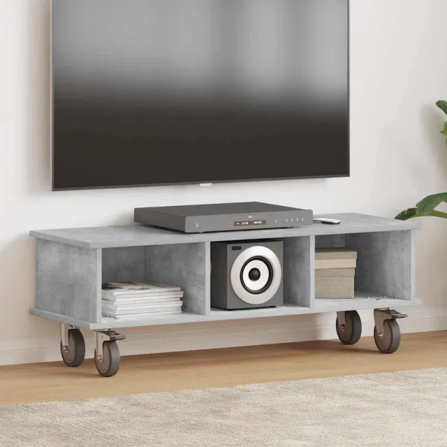 vidaXL TV-standaard 100 x 35 x 35 cm Beton Grijs Bewerkt hout